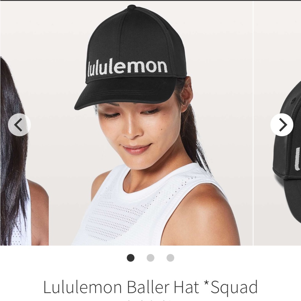 Lululemon Baller Hat Squad Black White Textured Logo Baseball Cap - Picture 2 of 7